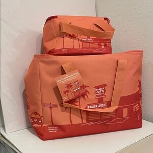 Trader joe's Large & Mini Peach insulated bags